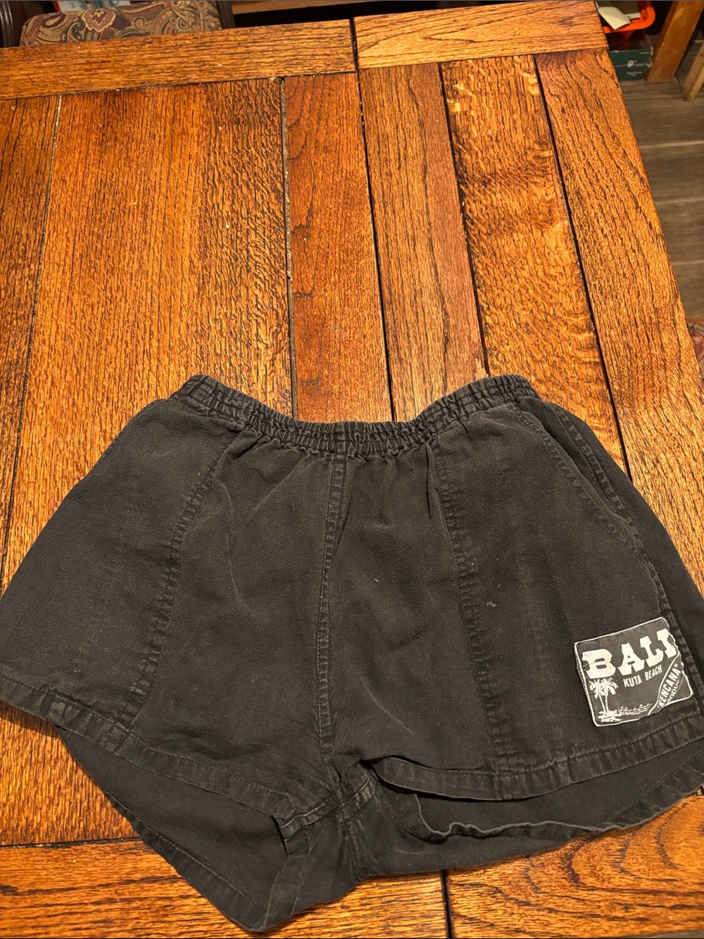 Bali Black Women’s Elastic Waist Shorts with Patch